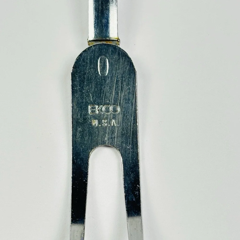 Ekco Stainless Meat‎ Carving Serving Fork Black Plastic Handle USA - 11 3/8